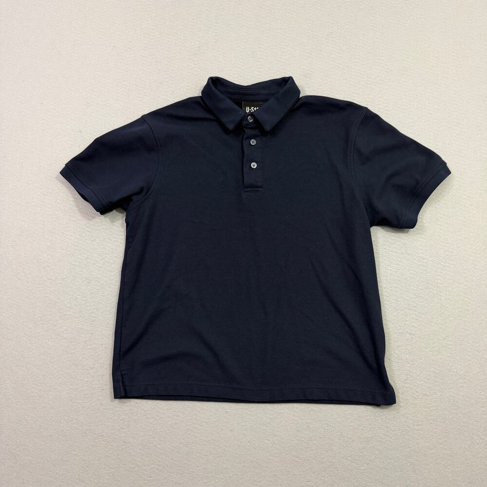 U-510 Polo Shirt Men's Medium Navy Blue Collared Preppy Under 510 Causal Office